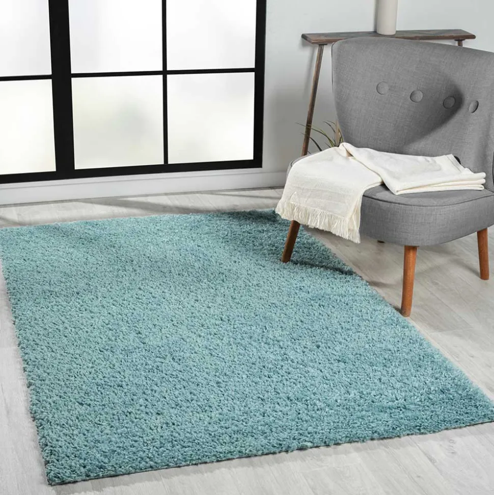 Hellblauer Teppich mit hohem Flor - Saracan