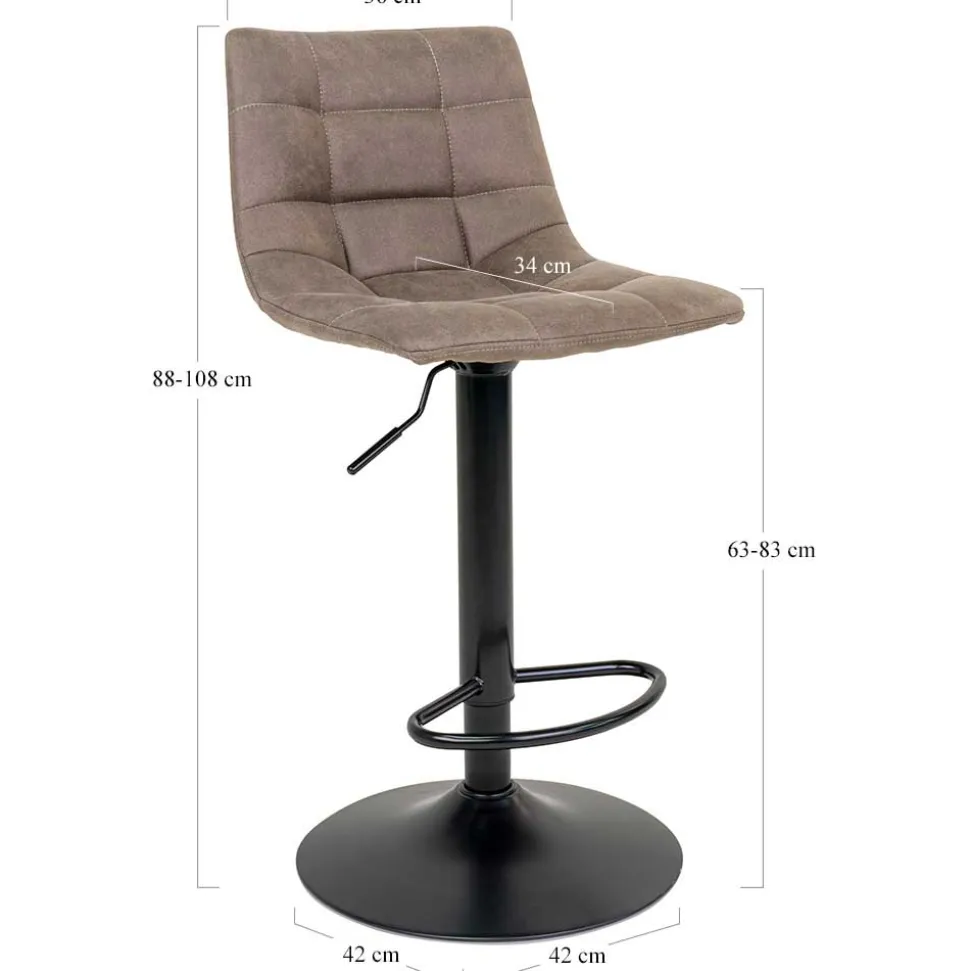 Hellbraune Barstühle höhenverstellbar - Ofmany (2er Set)