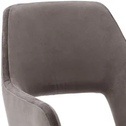 Hellbraune Esszimmerstühle aus Microfaser - Loreo (2er Set)