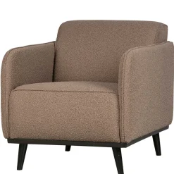 Hellbrauner Boucle Sessel mit Federkern - Bratannio