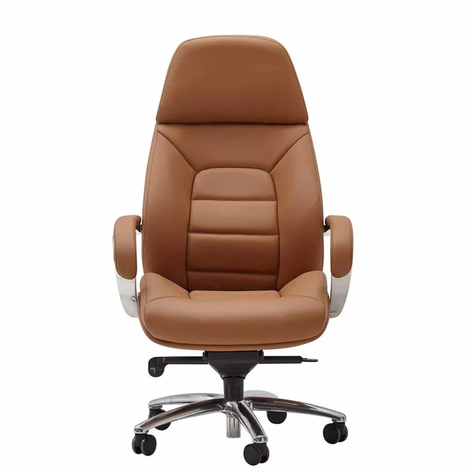 Hellbrauner Bürosessel mit Leder - Nesoria