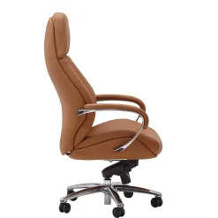 Hellbrauner Bürosessel mit Leder - Nesoria