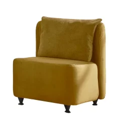 Hellbrauner Wohnzimmersessel aus Velours - Zynadon