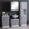 Helle Badmöbel als Set in Grau Front - Girios (vierteilig)