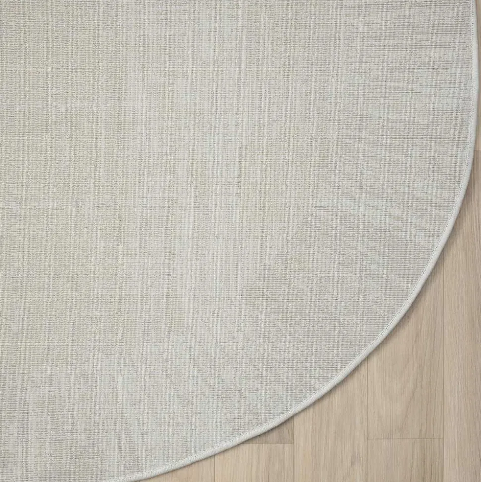 Heller Rundteppich mit geketteltem Rand - Yorano