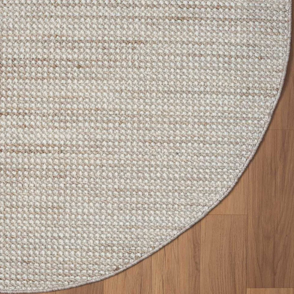 Heller Sisal Optik Teppich in Rund - Lakrym