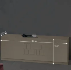 Helles Esche TV Board mit Klappe - Odillava