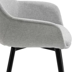 Hellgraue Armlehnstühle aus Webstoff - Bilbaos (2er Set)