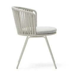 Hellgraue Gartenstühle aus Kordel - Larosca (4er Set)