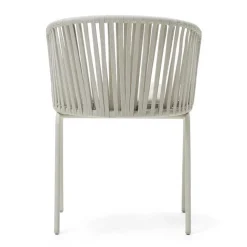 Hellgraue Gartenstühle aus Kordel - Larosca (4er Set)