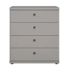 Hellgraue Kommode mit vier Schubladen - Ridonna