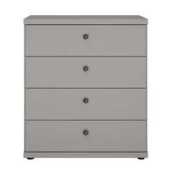 Hellgraue Kommode mit vier Schubladen - Ridonna