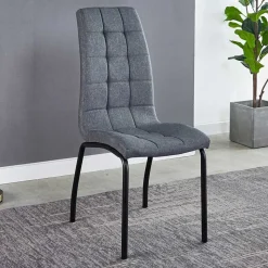 Hellgraue Polsterstühle aus Webstoff - Janny (2er Set)