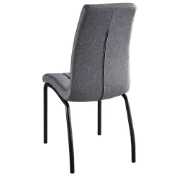 Hellgraue Polsterstühle aus Webstoff - Janny (2er Set)