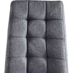 Hellgraue Polsterstühle aus Webstoff - Janny (2er Set)