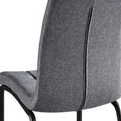 Hellgraue Polsterstühle aus Webstoff - Janny (2er Set)