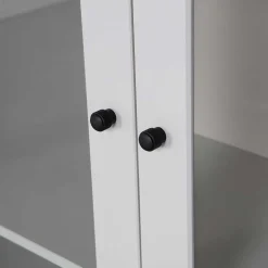 Hellgraue Vitrine aus Kiefer - 2-türig - Luvega