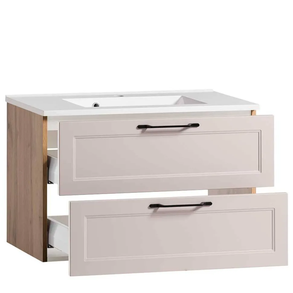 Hellgraue Waschtischkonsole mit Becken - Trioto