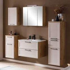 Hellgraue Waschtischkonsole mit Becken - Trioto