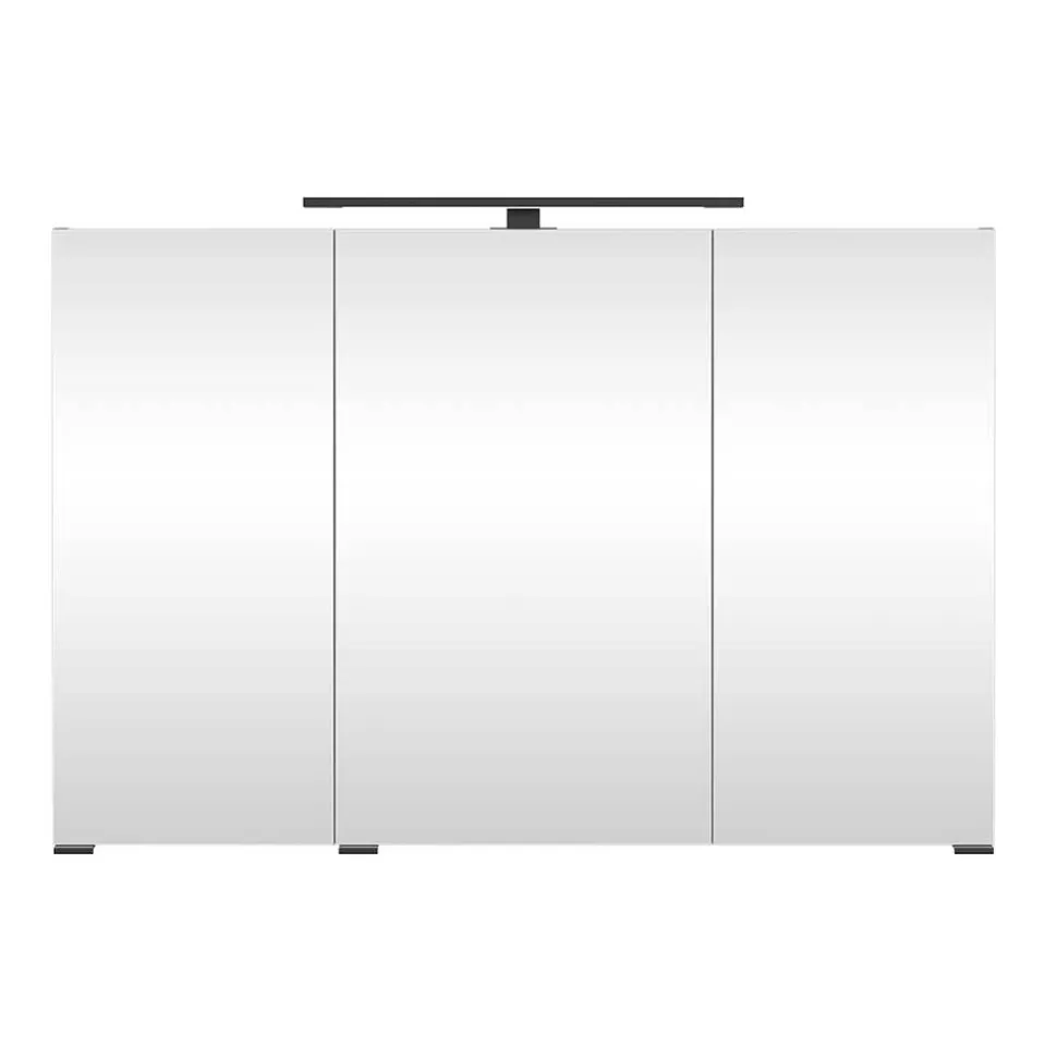 Hellgrauer Bad-Spiegelschrank 3-türig - Adendras