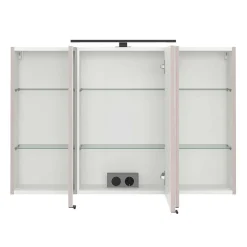 Hellgrauer Bad-Spiegelschrank 3-türig - Adendras