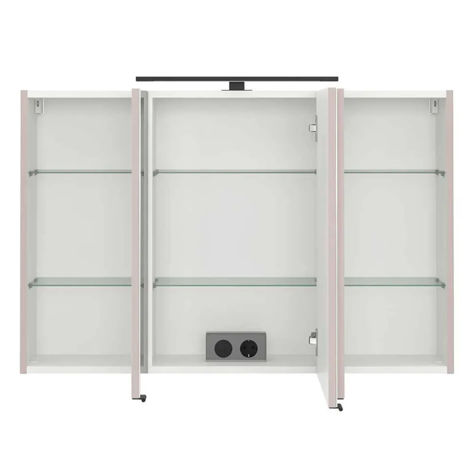 Hellgrauer Bad-Spiegelschrank 3-türig - Adendras