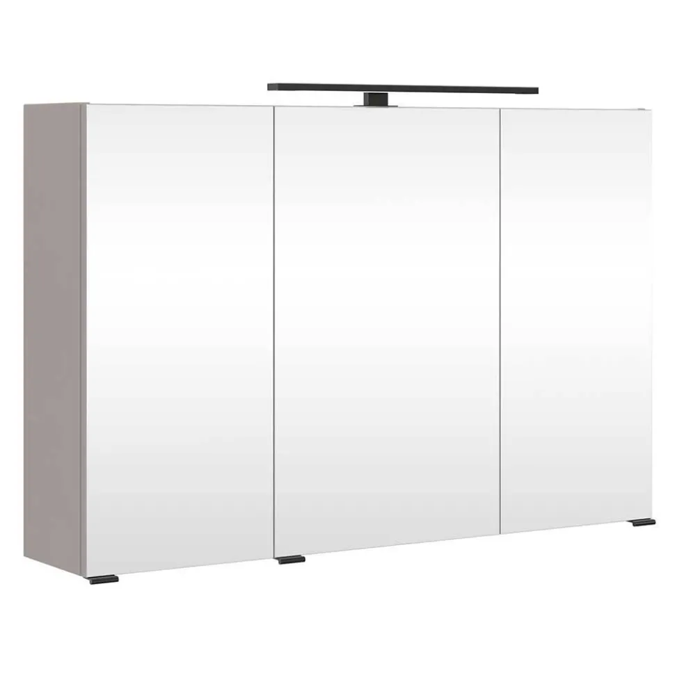 Hellgrauer Bad-Spiegelschrank 3-türig - Adendras