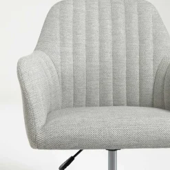 Hellgrauer Bürostuhl mit Armlehnen - Ubinro