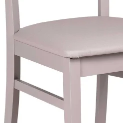 Hellgrauer Holzstuhl Buche massiv Kingston mit Sitz Kunstleder (2er Set)