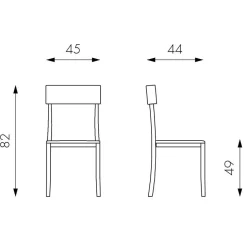 Hellgrauer Holzstuhl Buche massiv Kingston mit Sitz Kunstleder (2er Set)