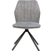 Hellgrauer Polsterstuhl mit Metallgestell - Nynos (2er Set)