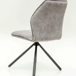 Hellgrauer Polsterstuhl mit Metallgestell - Nynos (2er Set)