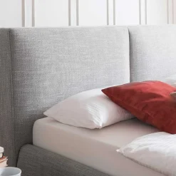 Hellgraues 180x200 Bett inklusive Matratzen - Atlona