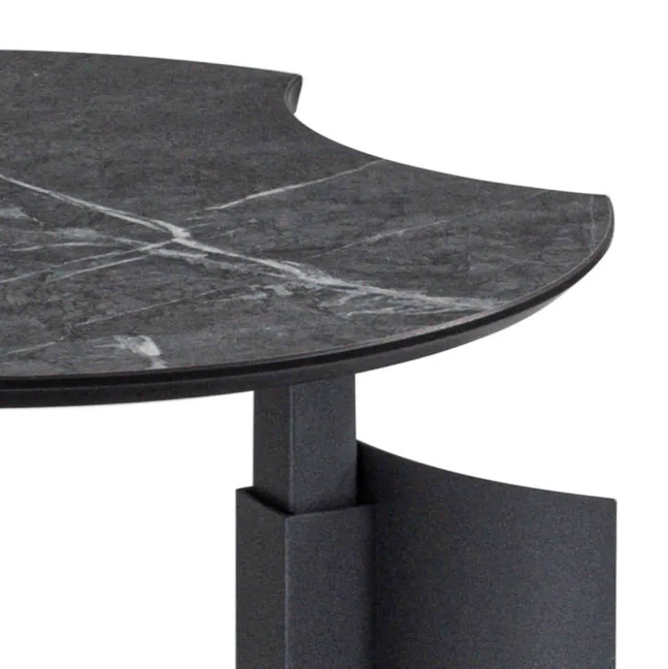 Höhenverstellbarer Beistelltisch in Marmor Optik Anthrazit - Holdin