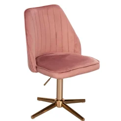 Höhenverstellbarer Bürostuhl in Rosa Samtbezug - Navanna