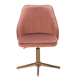 Höhenverstellbarer Bürostuhl in Rosa Samtbezug - Navanna