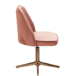 Höhenverstellbarer Bürostuhl in Rosa Samtbezug - Navanna