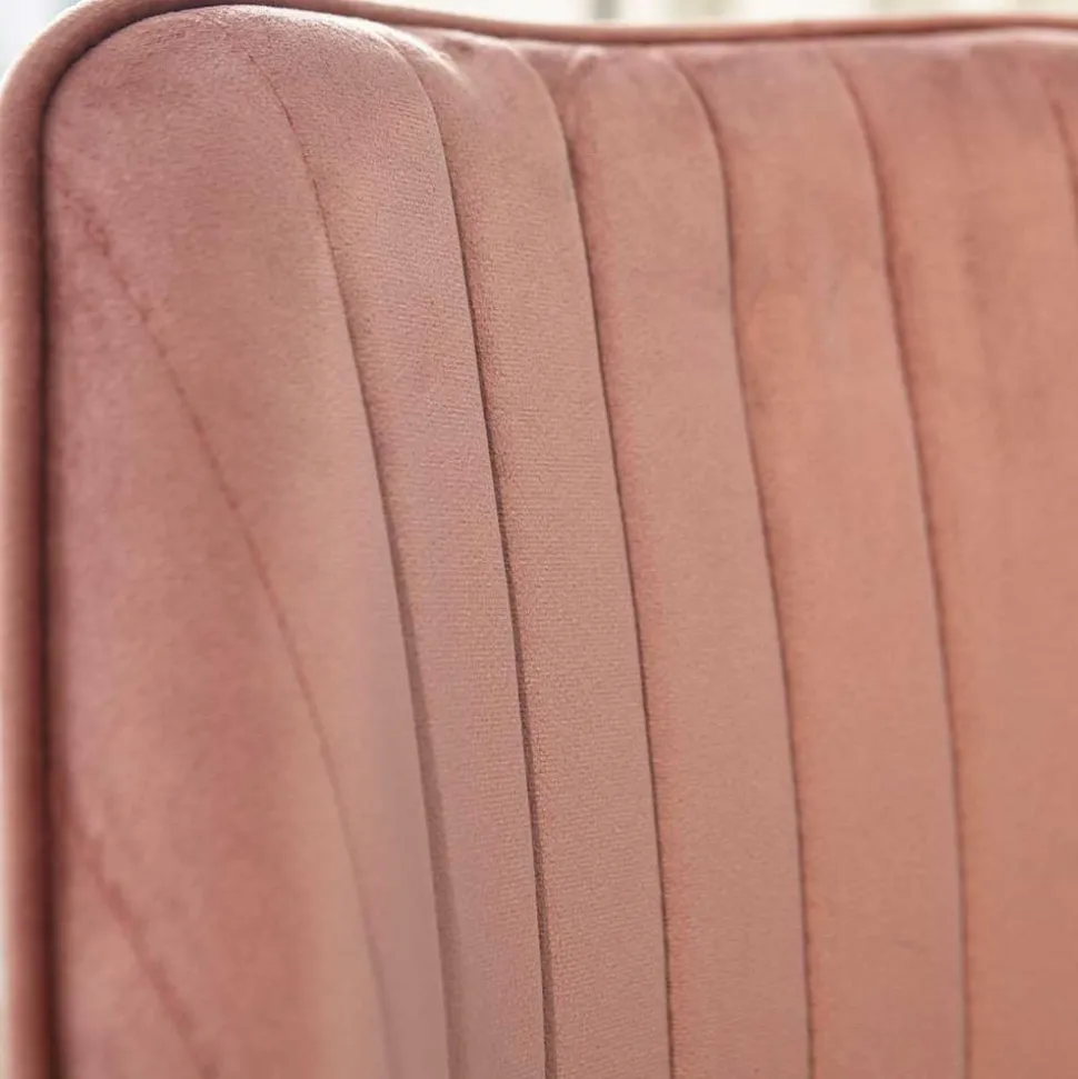 Höhenverstellbarer Bürostuhl in Rosa Samtbezug - Navanna