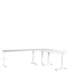 Höhenverstellbarer Eckschreibtisch in Weiß - Sparkle