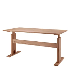 Höhenverstellbarer Holz-Schreibtisch aus Kernbuche - Senklas