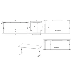 Höhenverstellbarer Officetisch in Hellgrau - Great