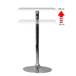 Höhenverstellbarer Stehtisch mit Kunstleder Weiß - Silja