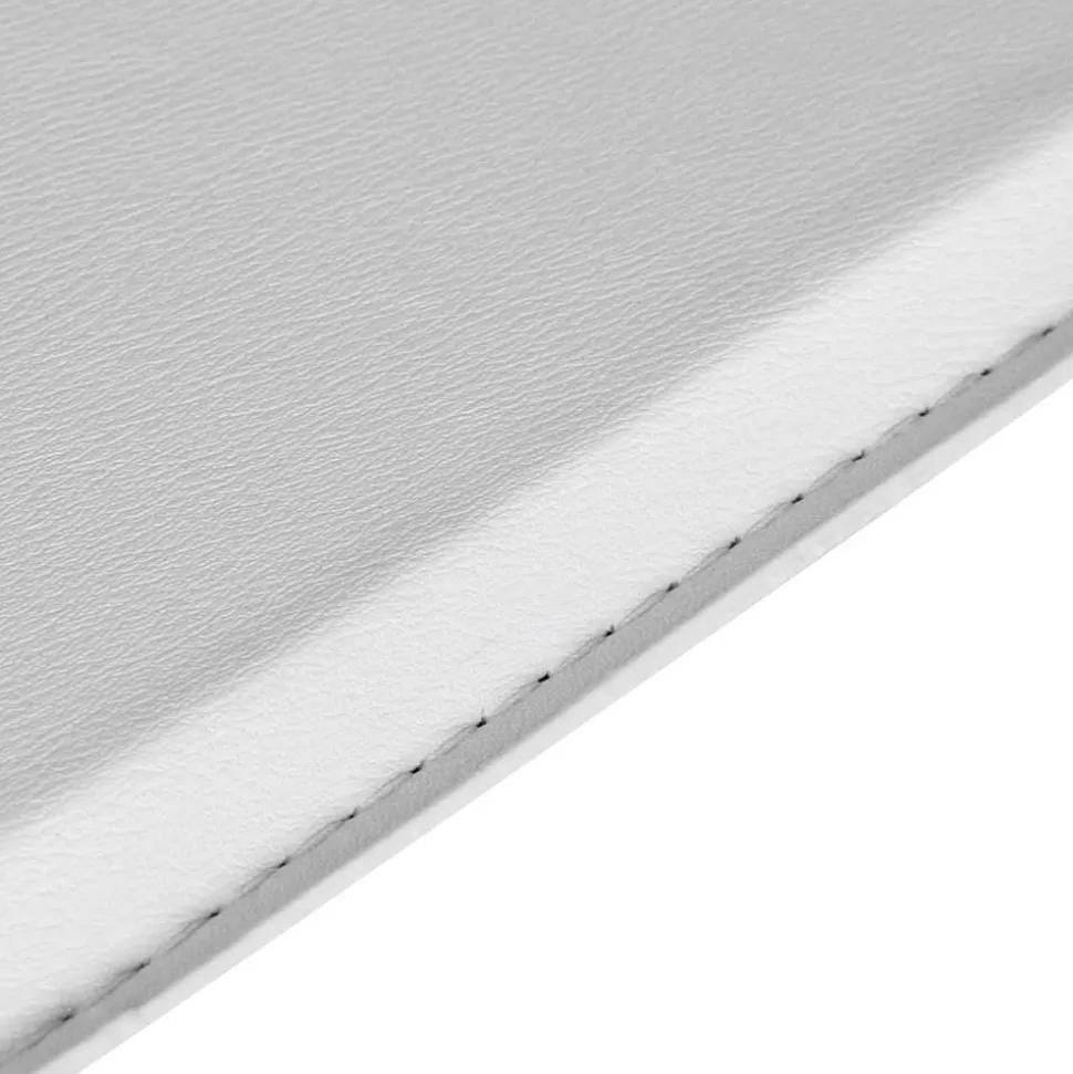 Höhenverstellbarer Stehtisch mit Kunstleder Weiß - Silja