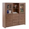 Highboard aus Akazie Massivholz und Glas - Ruffes