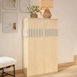 Highboard für Schuhe in Naturfarben Holzoptik - Ragusca