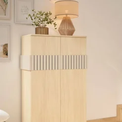 Highboard für Schuhe in Naturfarben Holzoptik - Ragusca
