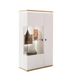 Highboard in Soft White und Wildeiche - Yordyn