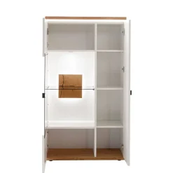 Highboard in Soft White und Wildeiche - Yordyn