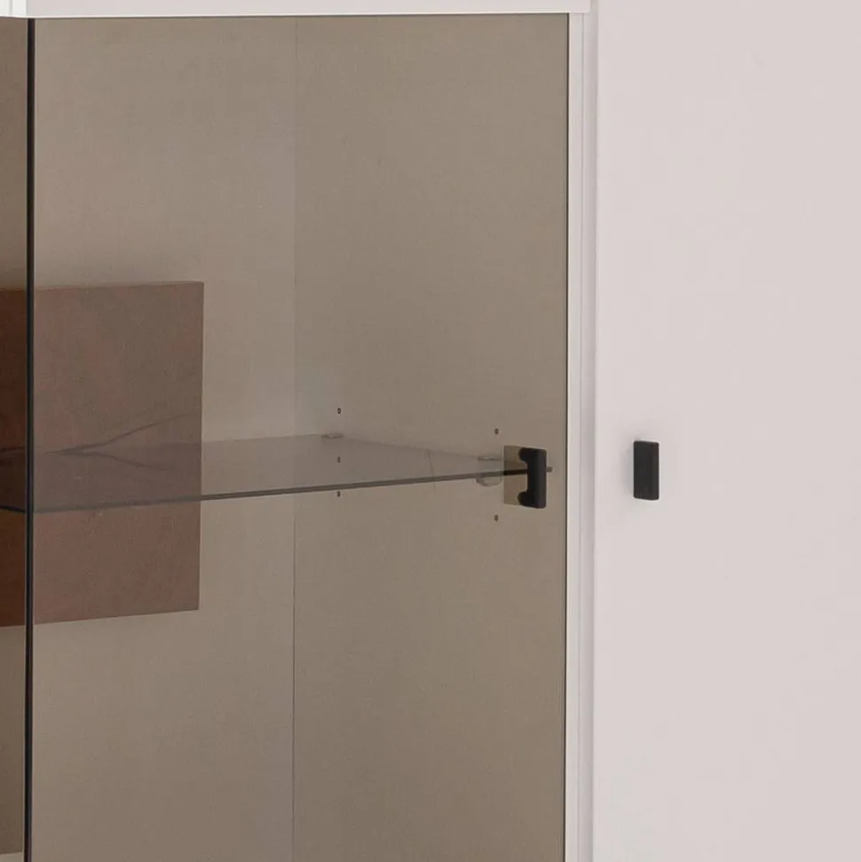 Highboard in Soft White und Wildeiche - Yordyn