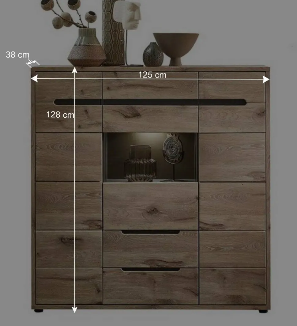 Highboard mit 3 Türen & 2 Schubladen - Zelio